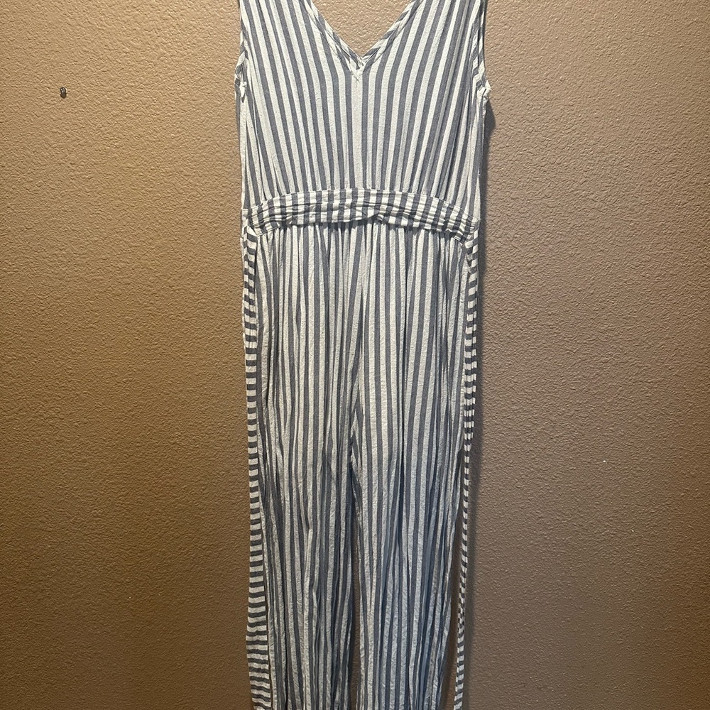Striped Blue and White Kids One Piece